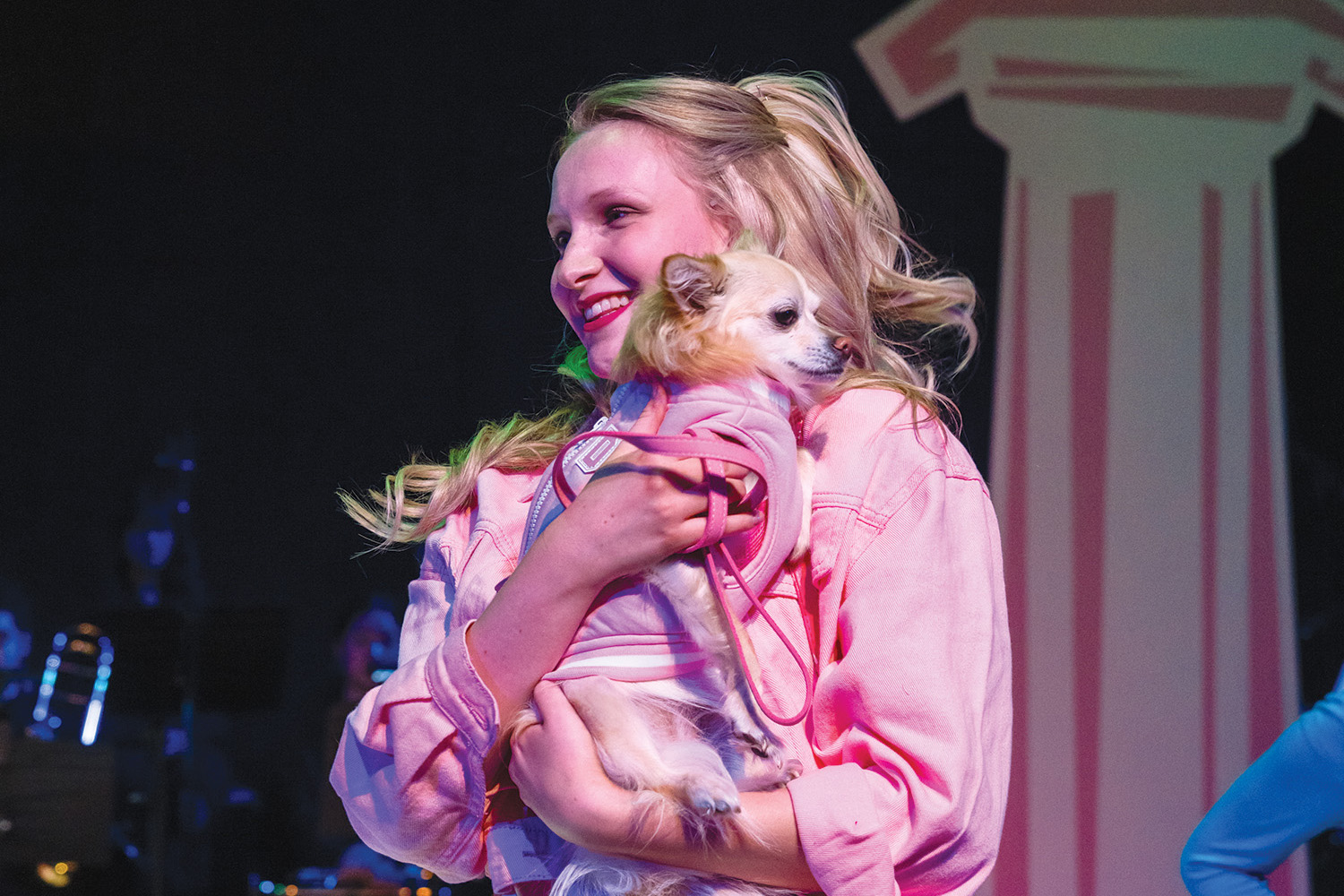 St Andrew's College student Xanthe Pearce at the 2024 Senior College production, Legally Blonde.