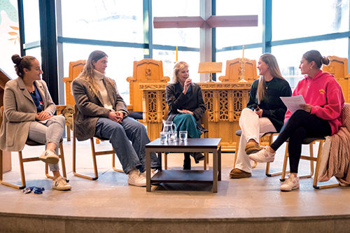 Speakers at St Andrew's College 2024 Girls' Assembly.