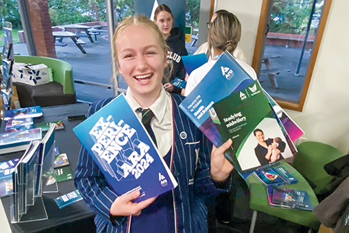 St Andrew's College 2024 Head of Girls’ Boarding, Gretal Tavendale, at the Careers Expo.