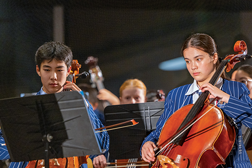 St Andrew's College students performing at a Chamber Music Concert.