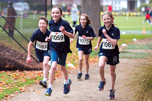 St Andrew's College students competing at the Preparatory School Cross Country.