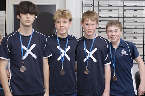 St Andrew's College squash team after achieving third place at the Canterbury Secondary Schools' Squash Tournament.