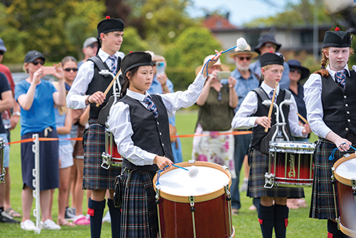 St Andrew's College Pipe Band.