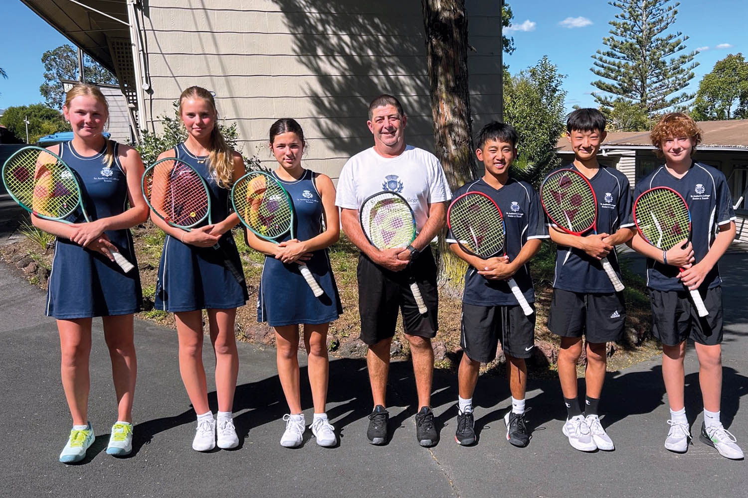 St Andrew's College Senior Mixed tennis team at the New Zealand Secondary Schools' Tennis Championships.