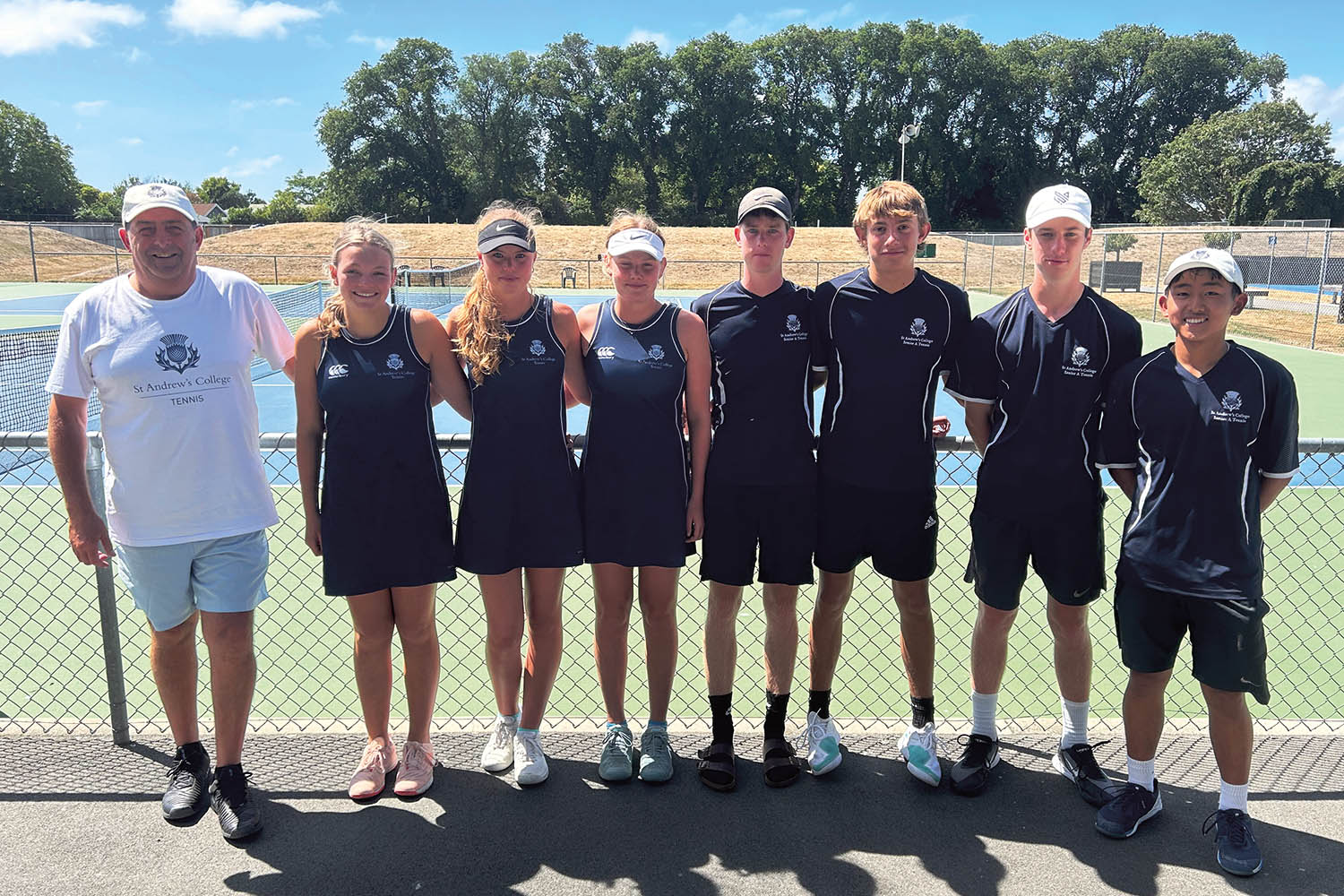 St Andrew's College tennis players at the South Island Secondary Schools' Tennis Championships.