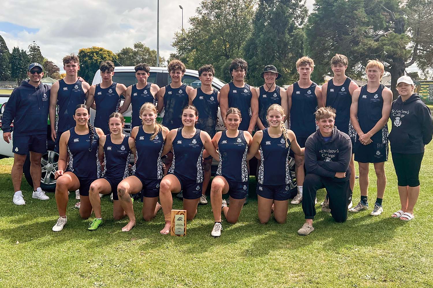 St Andrew's College Senior Mixed touch team at the South Island Secondary Schools' Touch Championships.