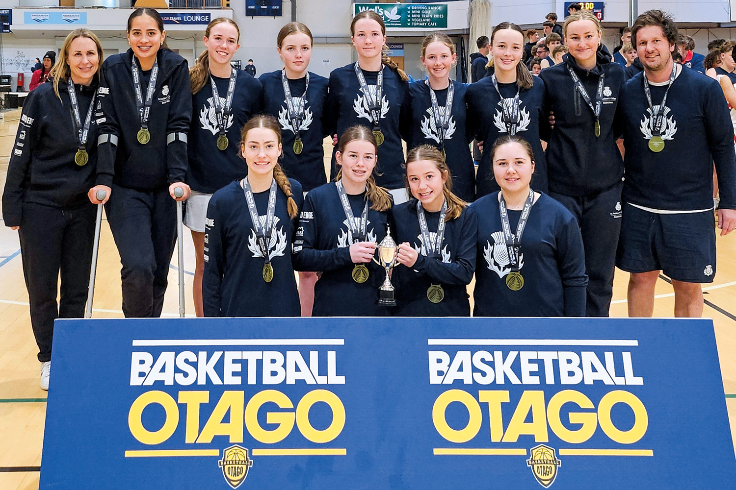 St Andrew's College Girls’ Junior A basketball team and Girls’ Senior A team.