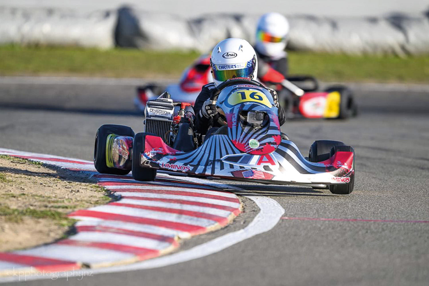 St Andrew's College student Louis Smith competing in the New Zealand Schools’ KartSport Championships.