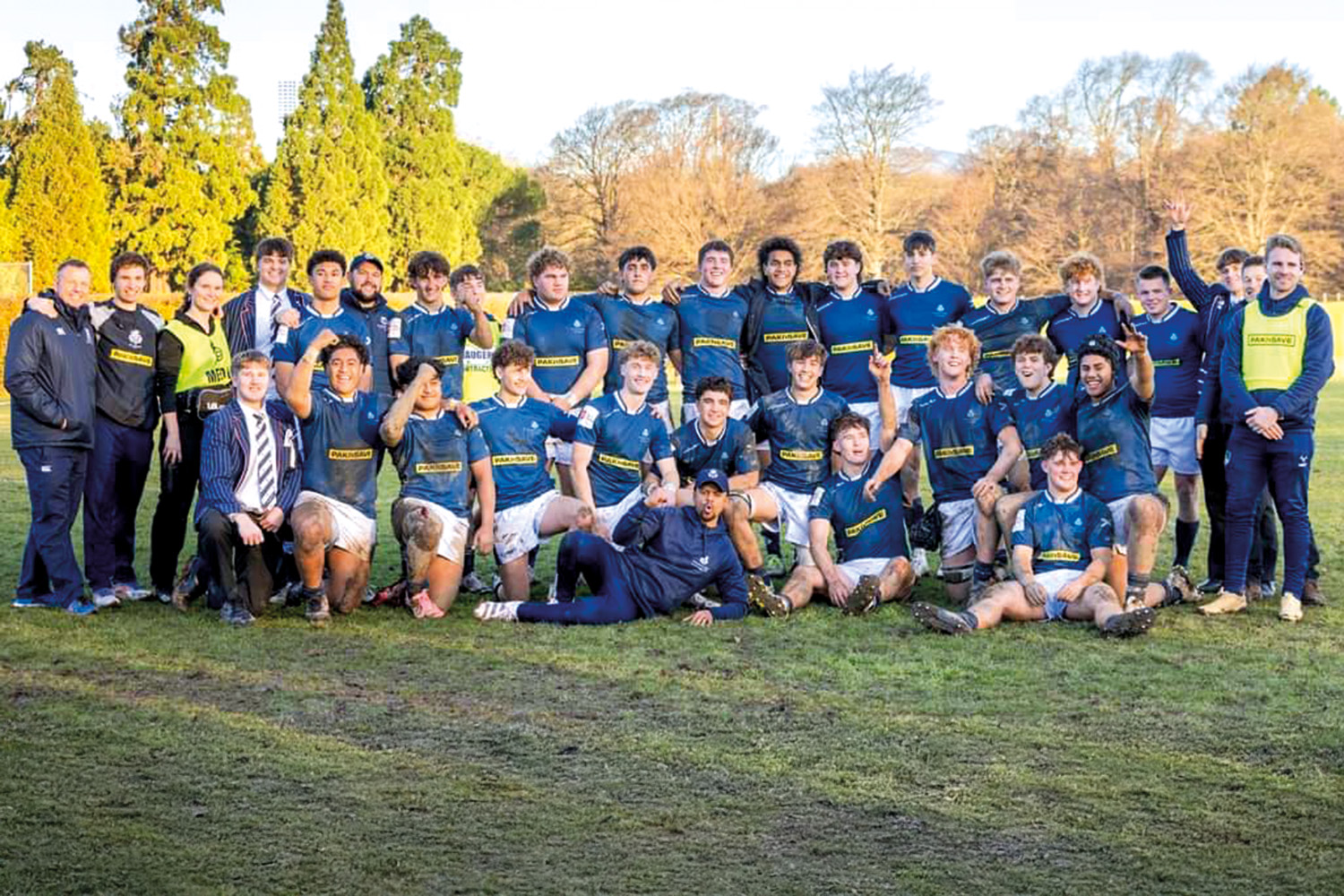 St Andrew's College 1st XV rugby team.