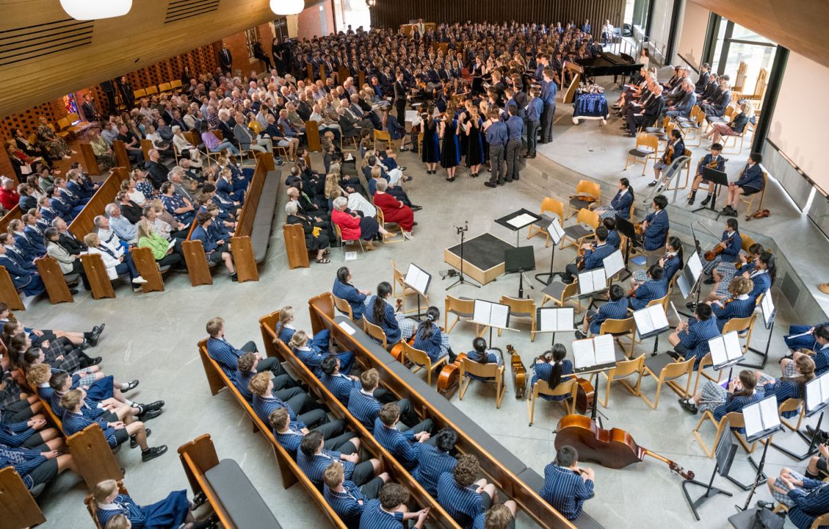 Student concert in St Andrew's College Centennial Chapel.