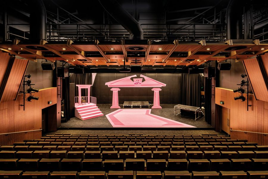 St Andrew's College Gough Family Theatre with 'Legally Blonde' scenography.