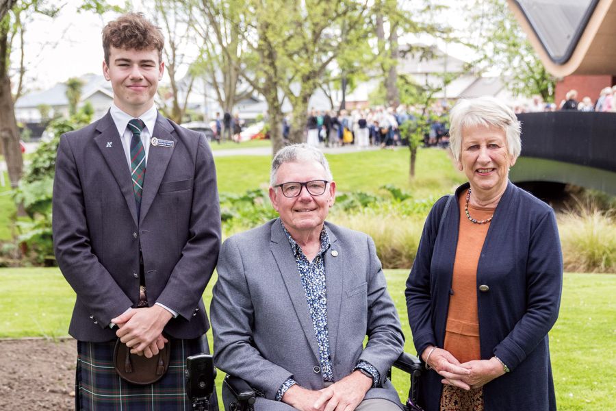 Deputy Head Prefect 2023, Lachlan Odlin, and his grandparents.