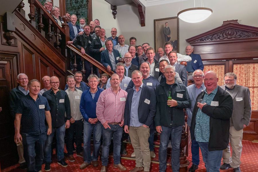 Old Collegians group gathered inside Strowan House for 40 Years On Reunion