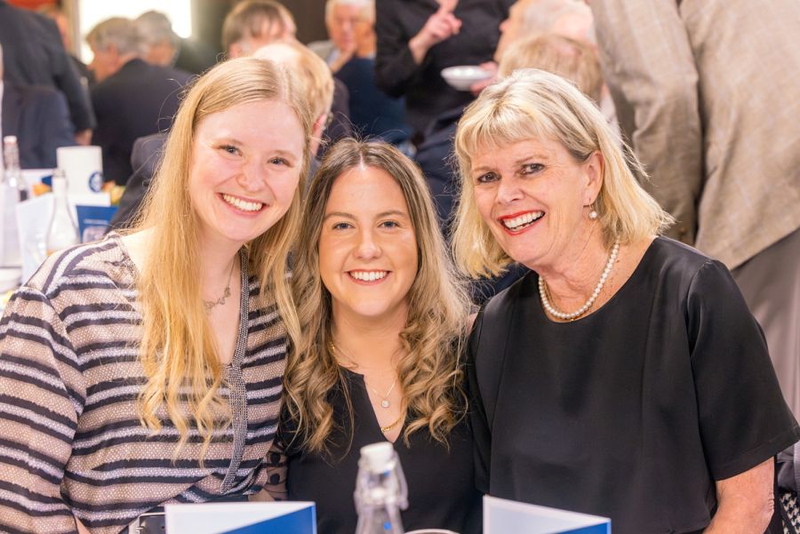 Lizzie Stevenson, Britney-Lee Nicholson (OC's 2017) and Rector, Christine Leighton at the OCA Annual Dinner