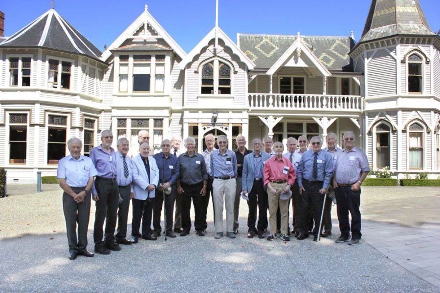 Old Collegians gathered outside Strowan House for 70 Years On