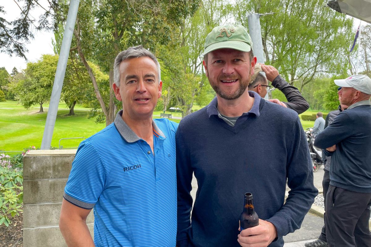 Two Old Collegians at the Annual Golf Tournament
