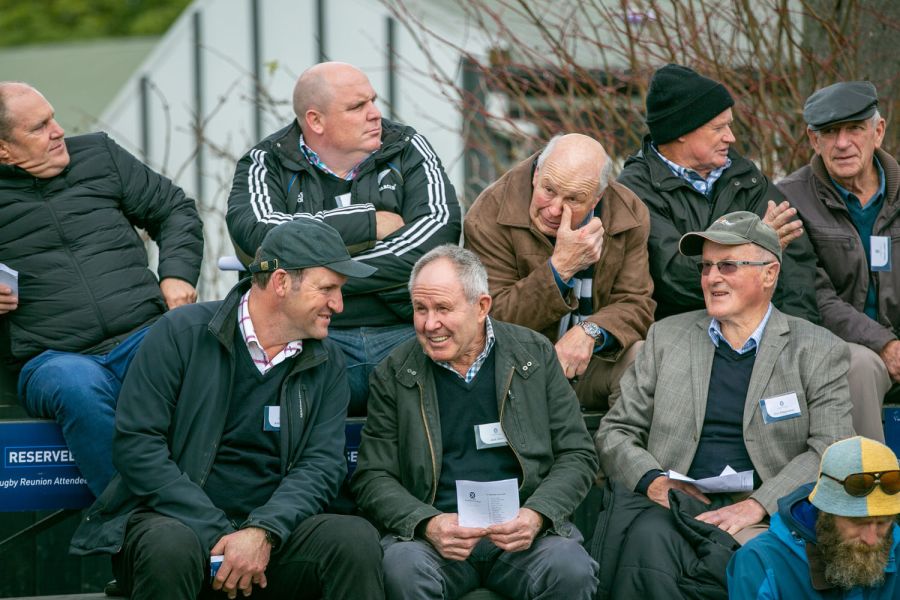 Old Collegians watch St Andrew’s College 1st XV rugby game against Shirley Boys’ High School during the Rugby Reunion