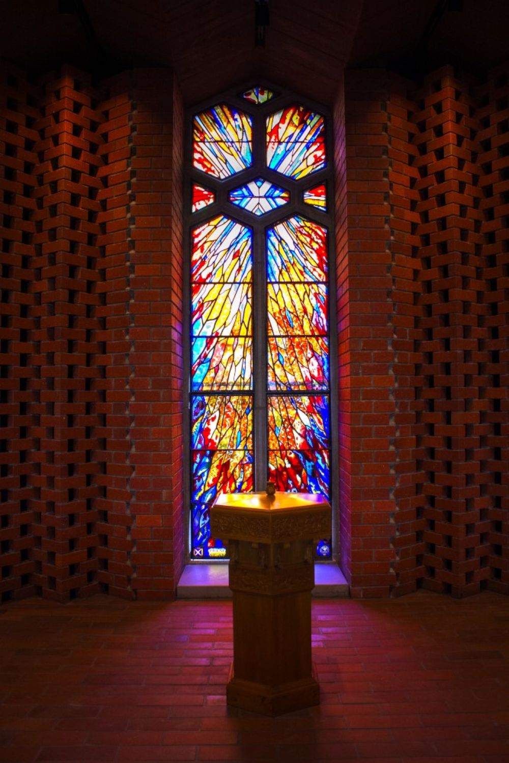 St Andrew's College Centennial Chapel stain glass window from original Memorial Chapel