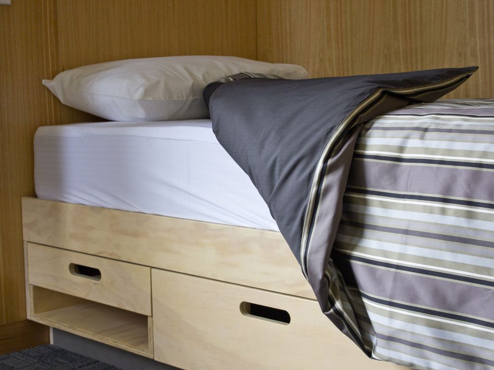 Storage bed in boarding house