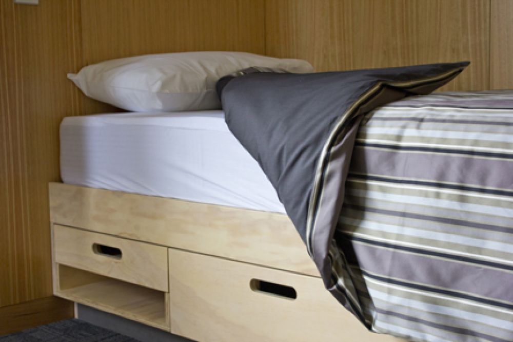 Storage bed in boarding house