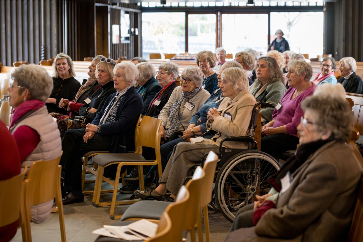 Ladies' Circle members inside the Centennial Chapel at the 2024 Annual General Meeting.