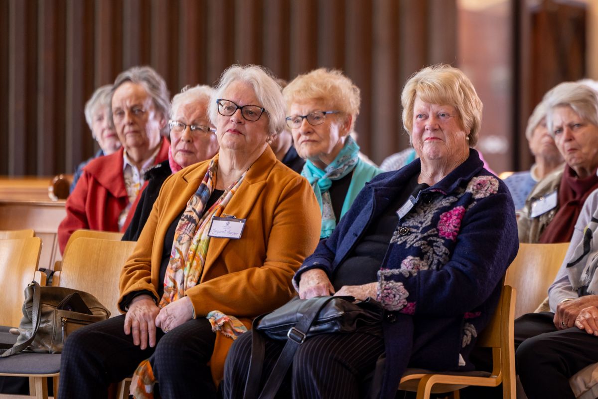 Ladies Circle members inside the Centennial Chapel.