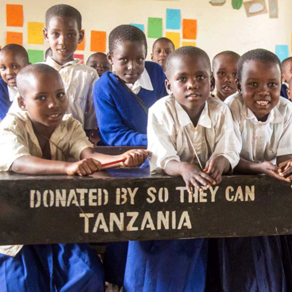 Tanzanian students from So They Can charity.