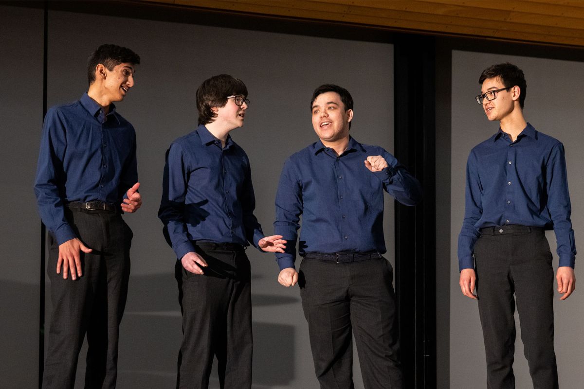Barbershop quartet performing at the Vocal Concert