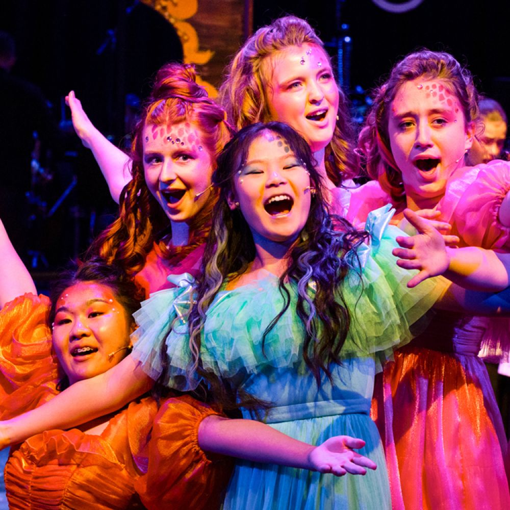 Students in the Middle School production, The Little Mermaid.