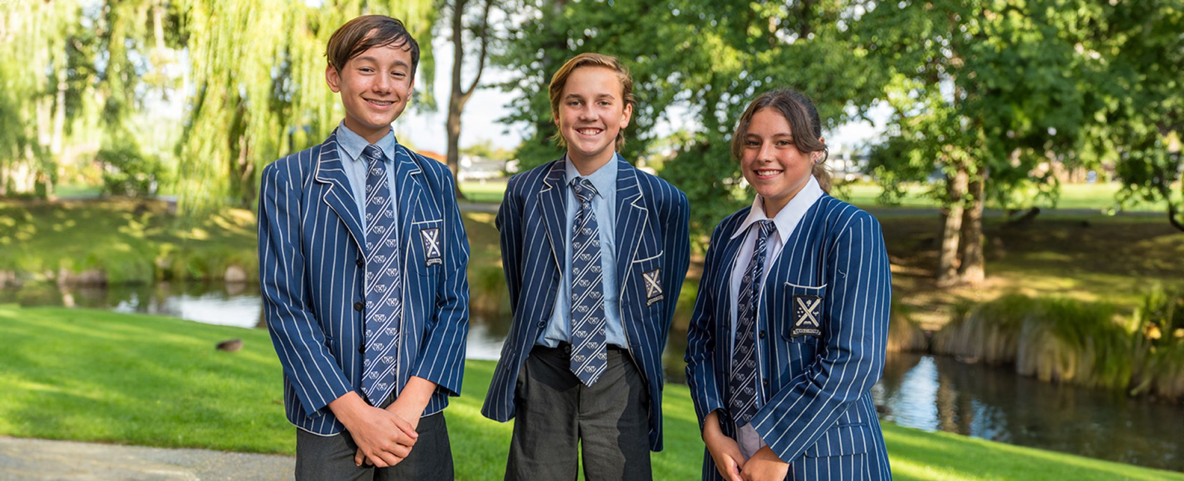 Three St Andrew's College Middle School students