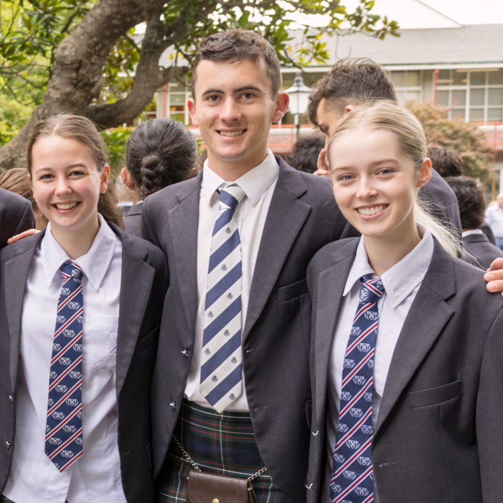 Prefects before the prefect investiture assembly.