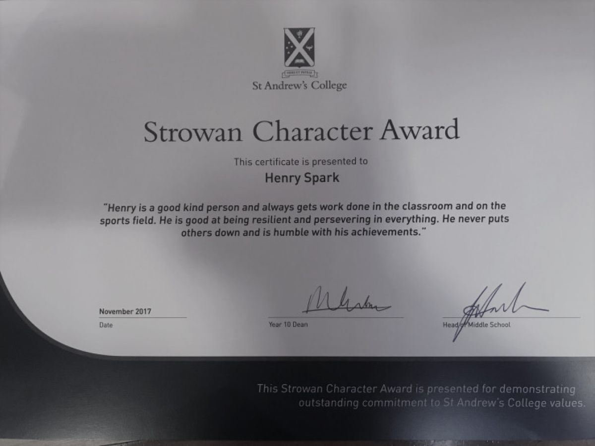 Strowan Character Awards