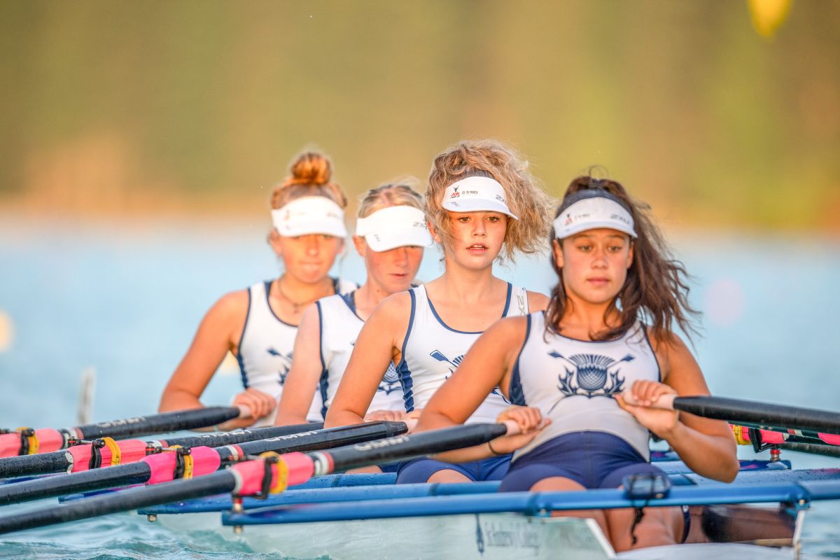 Girls rowing quad