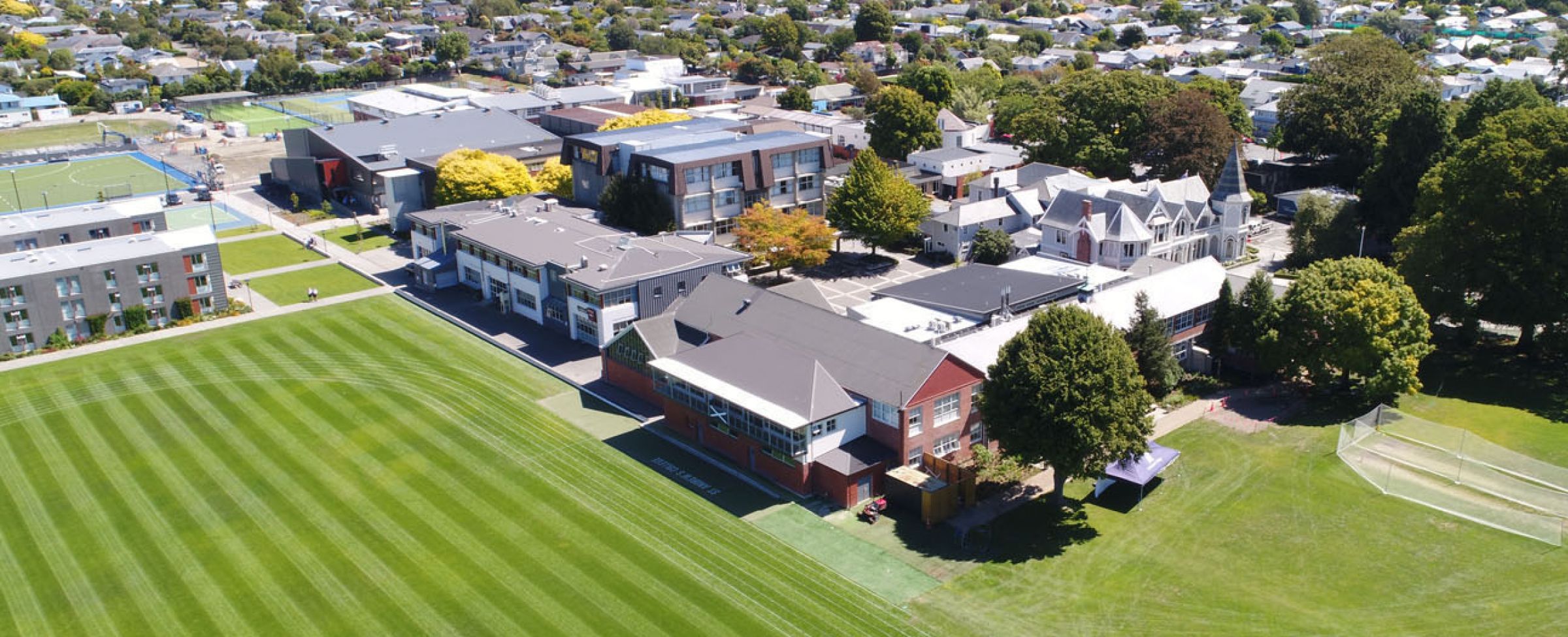 Drone photo of the St Andrew's College campus.