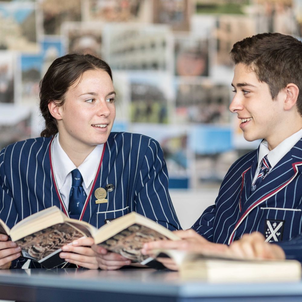 Senior students working together in the classroom