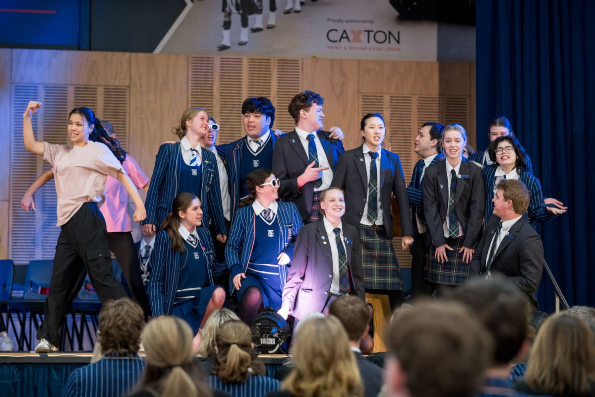 St Andrew's College students performing at a Cultural Assembly.